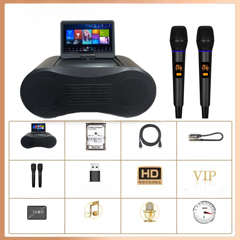 Home Ktv Audio Set All-In-One Home Karaoke Song Living Room Theater Outdoor Karaoke Singing Machine 