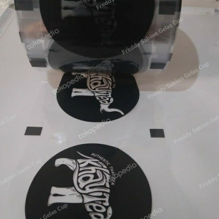 lid sealer cup custom sablon. plastik press gelas cup sablon logo