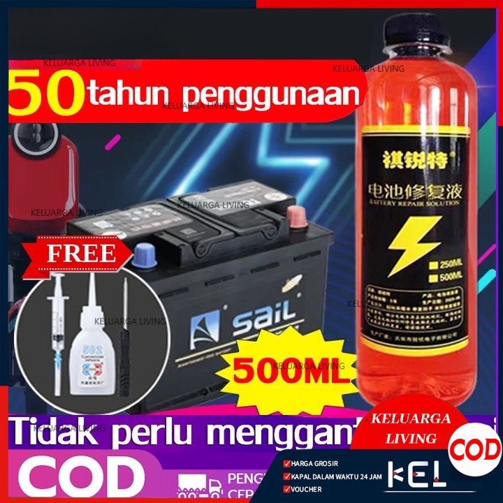 (Berikan Alat)  Solusi Perbaikan Baterai Cairan Baterai Solusi Air Elektrolit Air Untuk Aki Kendaraa