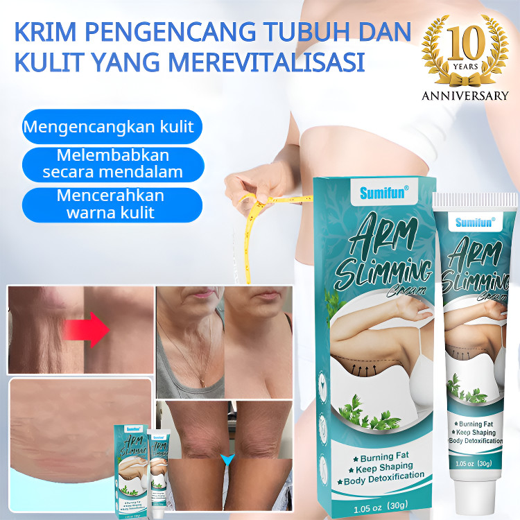 Sunitur Slimnius Cream / Krim Perawatan Tubuh - Detox & Bakar Lemak, Kelembaban Mendalam, Kulit Kenc