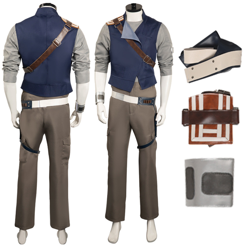 Cal Kestis Cosplay Survivor Costume Movie Space Battle Men Costume Male sguise Jacket Vest Pants Ful