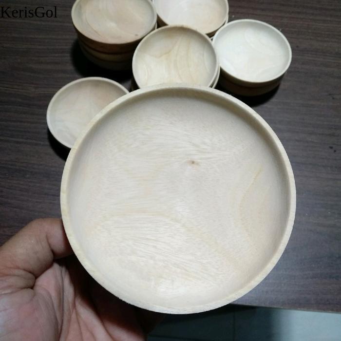 Tempat Sambal D 12cm / Cobek mini / lepek kayu / tempat saus - 12 cm antik