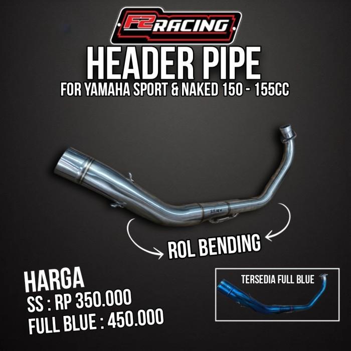 HEADER KNALPOT RACING INLET50 PNP YAMAHA MOTOR SPORT & NAKED 150cc R15 VIXION MT15 XSR155 - Putih, R
