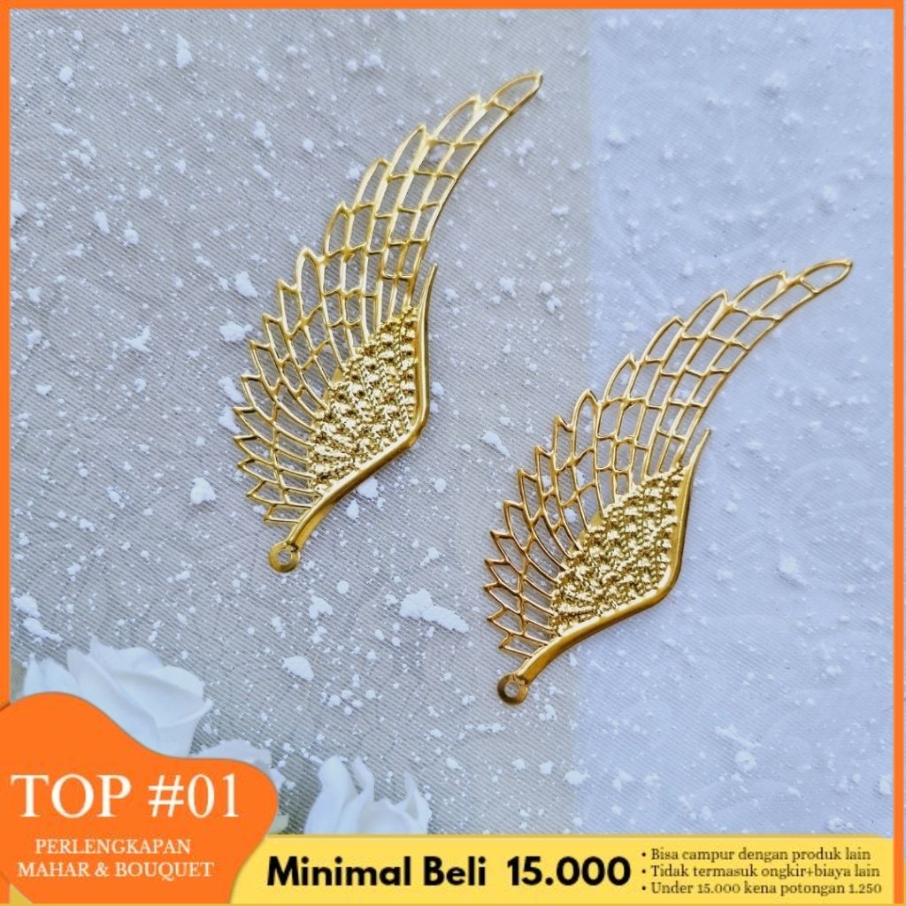 Sheeva G - LEMPENG GOLD SAYAP  Lempengan Emas Bijian/ Plat Emas / RangkaBross / Hiasan Baju adat / H