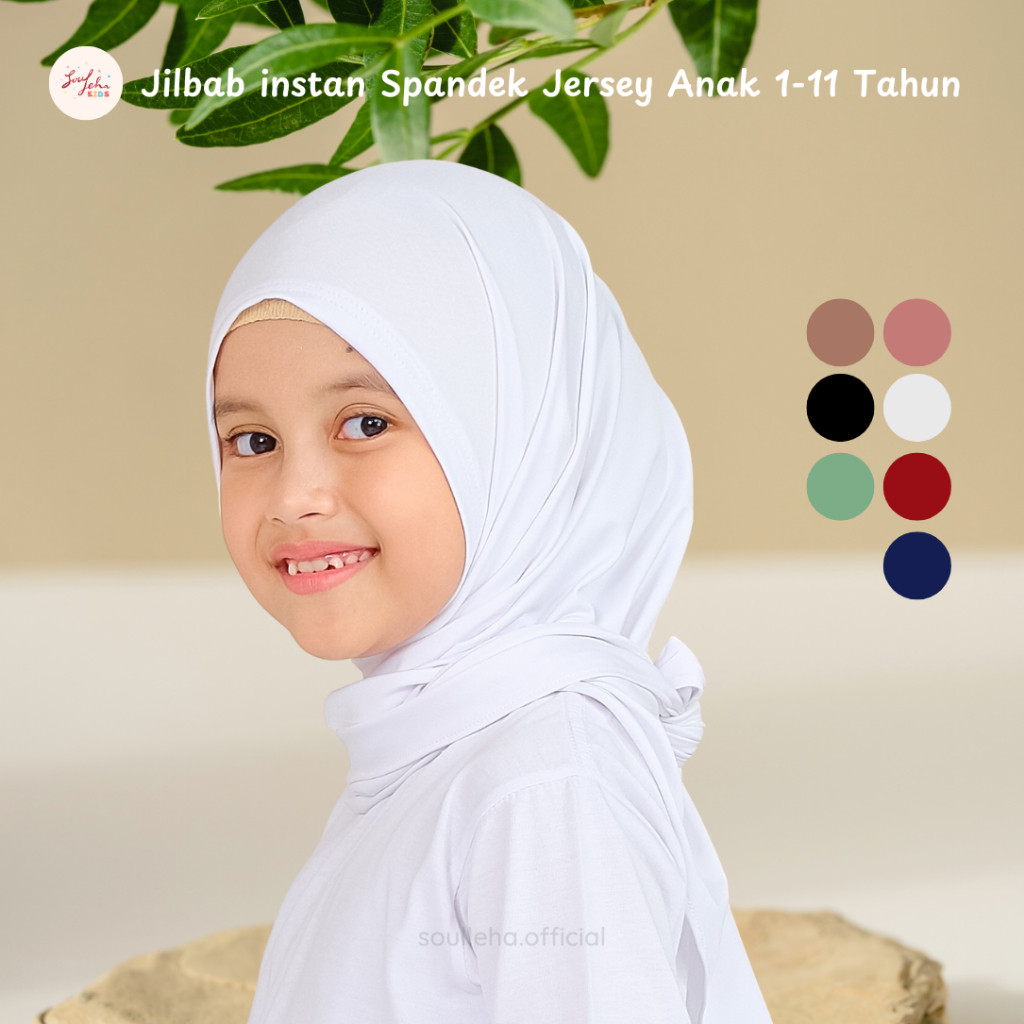 Soulleha Hijab Instant Anak Jersey Balon 1-11 Tahun Jilbab Instan Segitiga