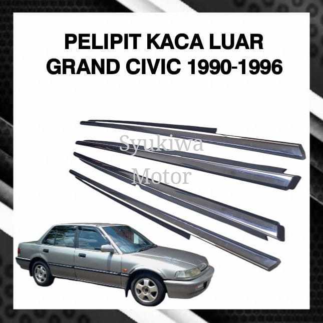 karet pelipit kaca pintu bagian luar honda grand civic 1990-1996
