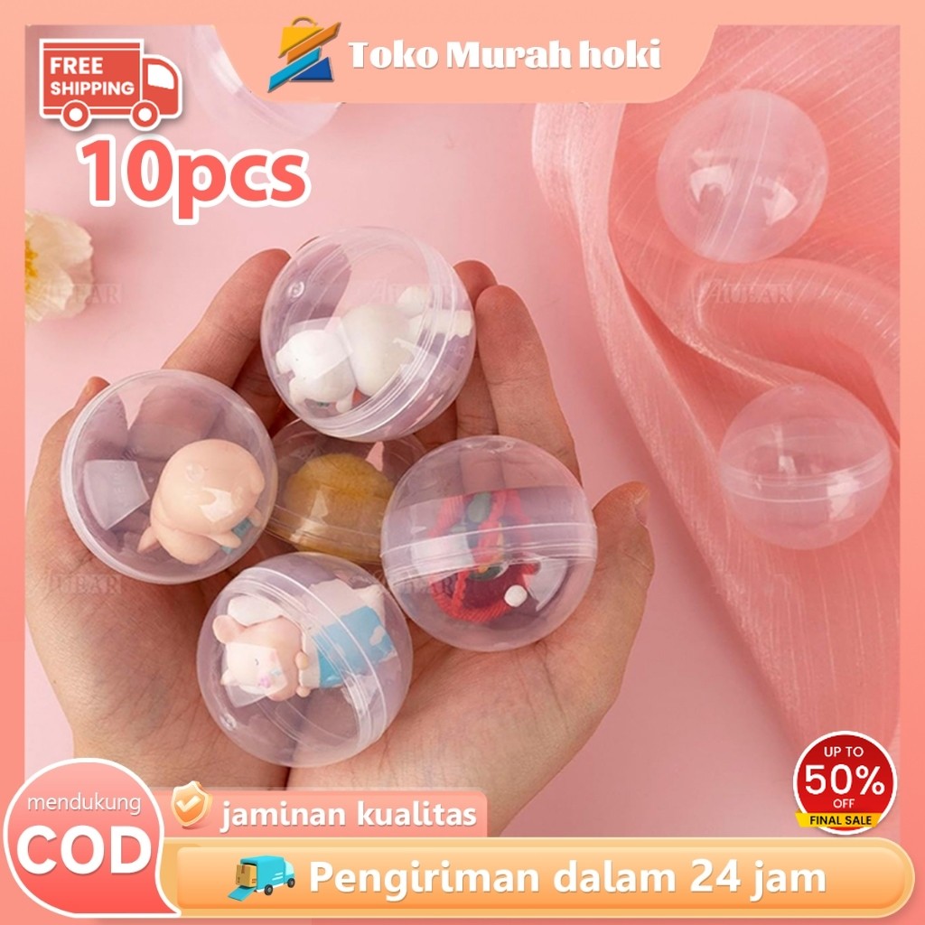 Bola Gacha 10pcs Bola Kosong Transparan Gacha Kapsul Gacha Plastik Gacha Eggshell