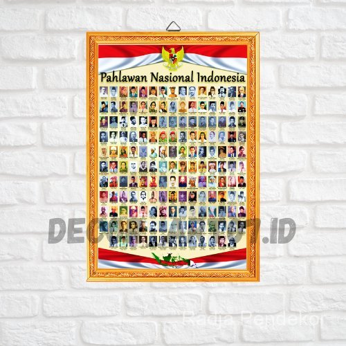PAHLAWAN INDONESIA FOTO PAHLAWAN + BINGKAI KAYU MDF / BINGKAI FOTO PAHLAWAN NASIONAL