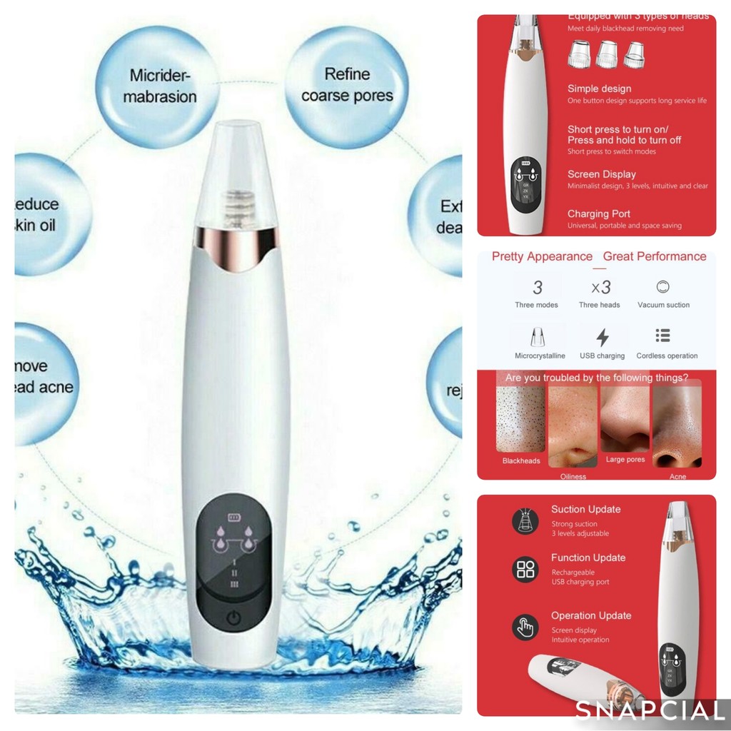 Remove Blackhead Alat Vacum Penyedot Komedo / Alat Sedot Komedo Penghilang Penyedot Komedo