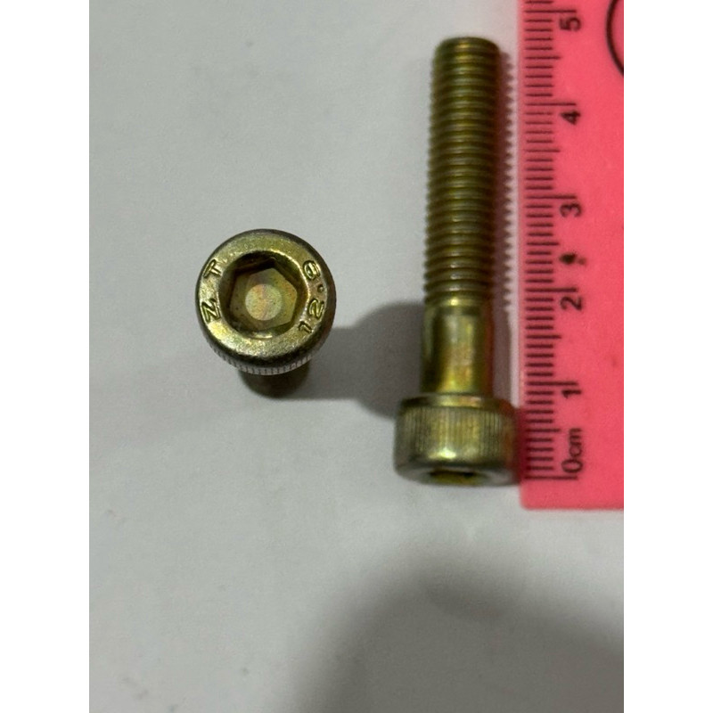 BAUT M8 L6 PANJANG 4.5CM BAUT DRAT 12 BAUT L KUNING