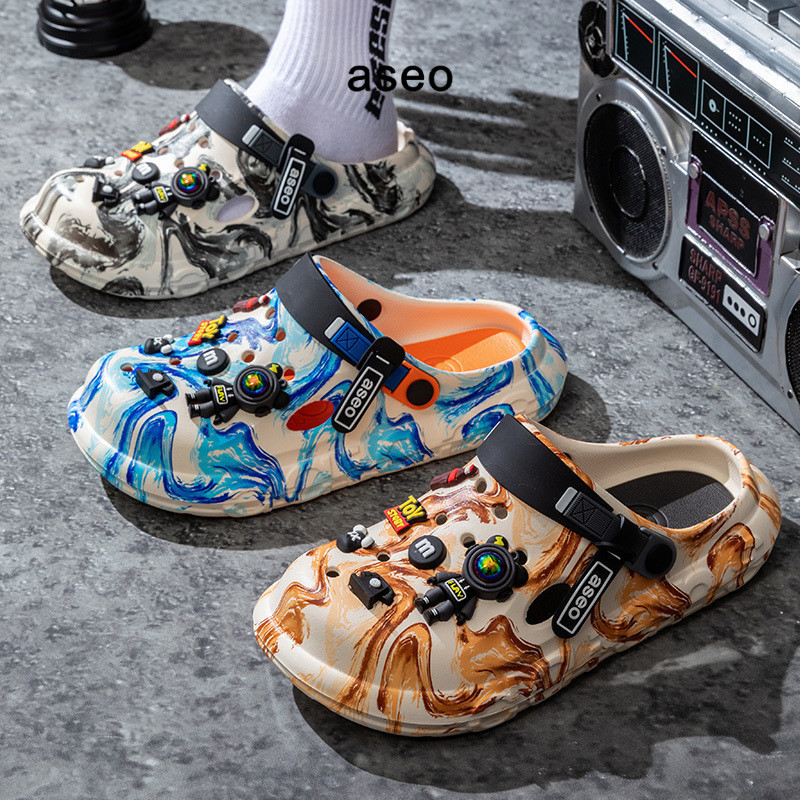 Aseo Sandal Pria Wanita Kekinian Anti Slip Slip On Clog Korean Style Terbaru Kodok Baim Sandal Karet