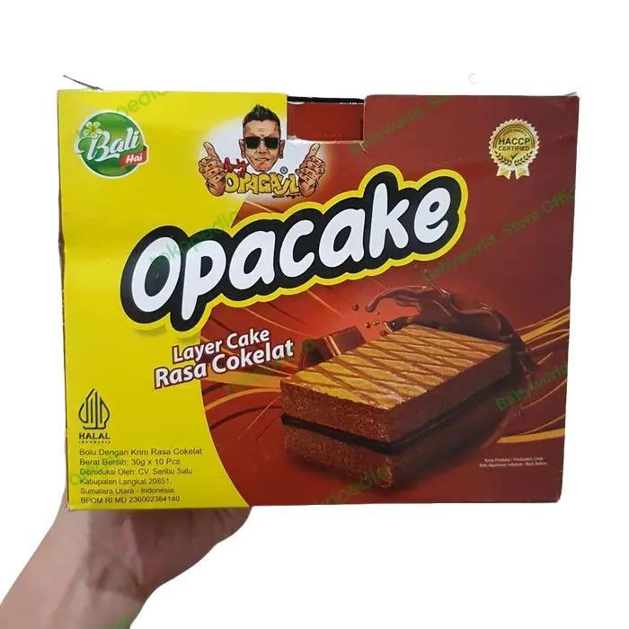 Opacake Layer Cake Bolu Rasa Coklat / Pandan ( Isi 10 )