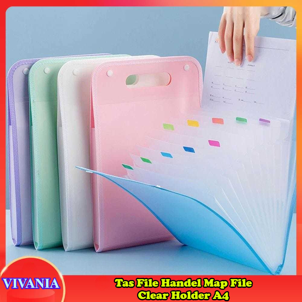 VIVANIA - J3 Tas File Akordeon | Tas File Handel Map File Clear Holder A4 | Tas File Sekat Map Tas