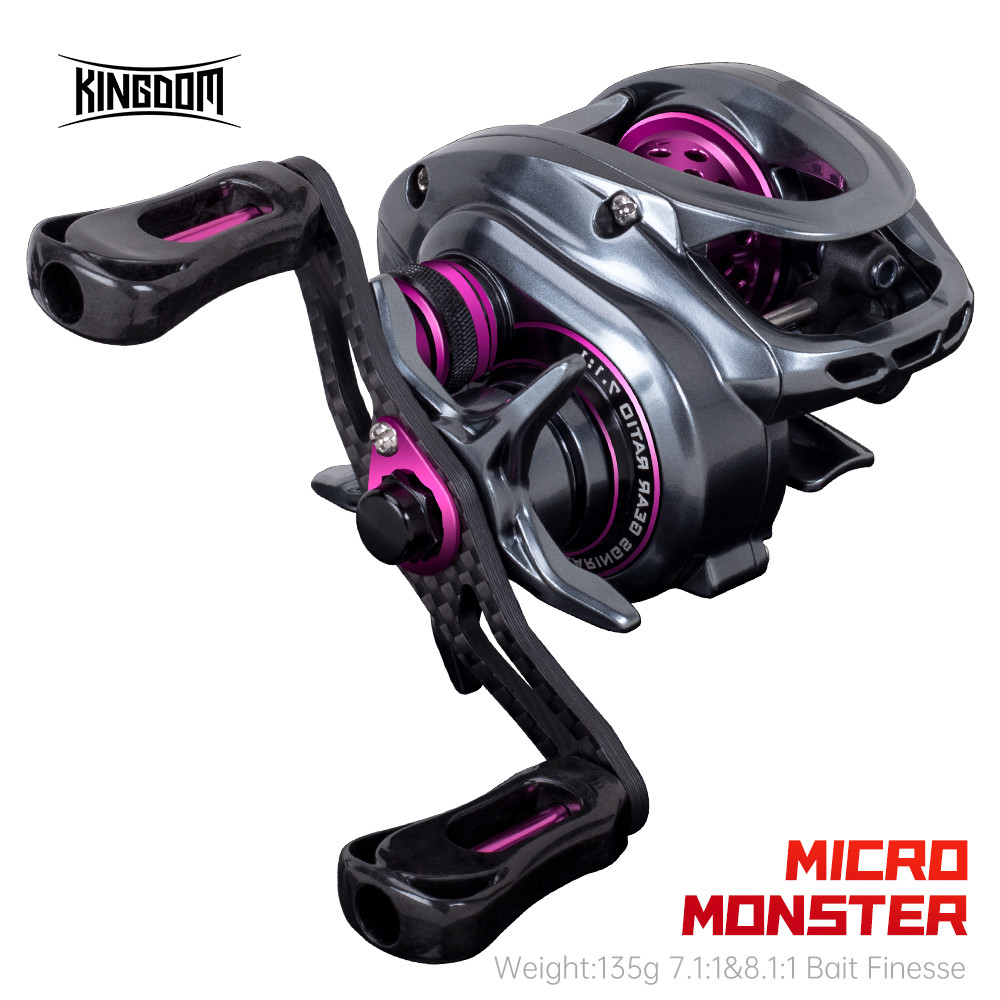 Kingdom 135g Fishing Reel Ultra Light Spool Bait Finesse Baitcasting Reel Micro Monster 7.1:1 8.1:1 