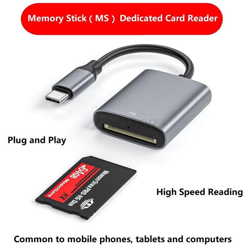 Memory Stick Card Reader USB C to MS Card Reader for iPhone MS PRO/MS DUO Adapter Compatible with iP