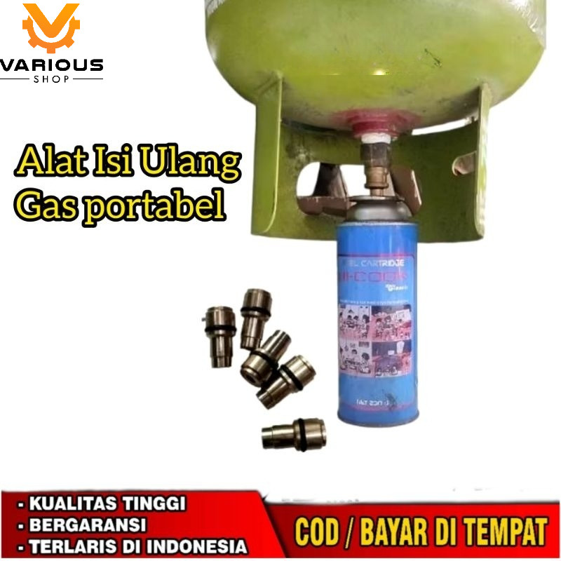 Alat isi ulang gas kaleng portable refil gas kaleng portable simpel nepel isi ulang gas