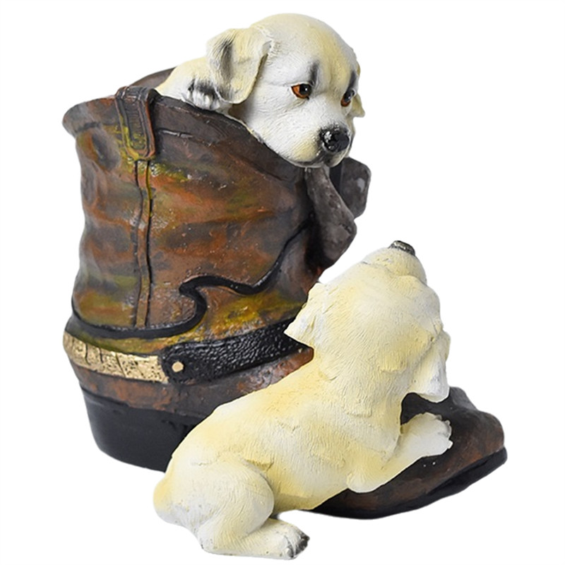 A67P-Piggy Bank Resin Dog Statue Figurine Coin Jar Toy Piggy Bank Desktop Decoration Children's Birt