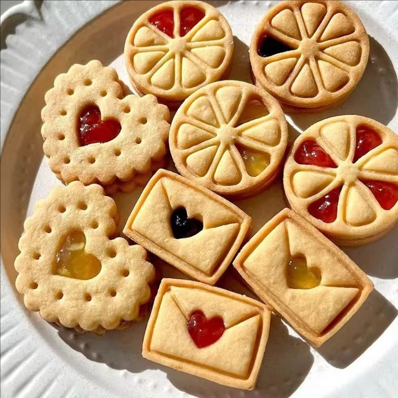 Jam Sandwich Cookie Mold 3d Christmas Envelope Love Shape Pressable Cutter Biscuit Fondant Cookie St