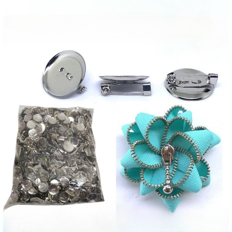 [isi 100pcs] PENITI BROS MANGKOK Piringan Bross Bulat pin broch hijab jilbab BAHAN BROS DIY BROOCH K