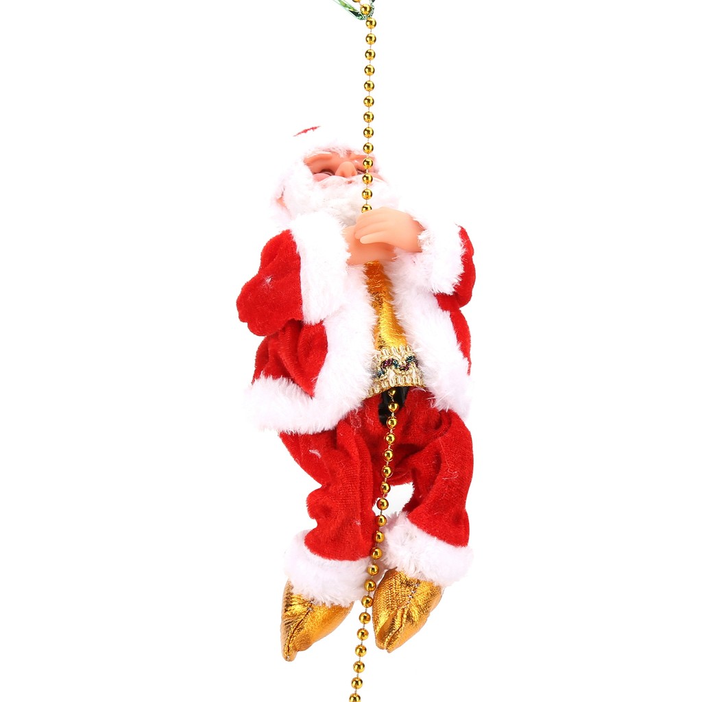 Doll Decoration Santa Claus Doll Electric Climbing Santa Claus On Beads Chain Moving Figure Hanging 