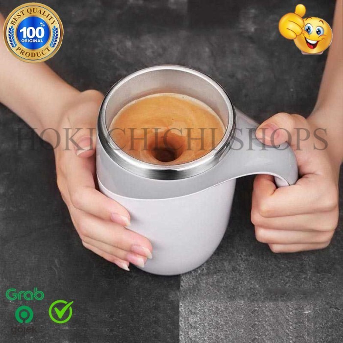 Gelas Aduk Otomatis Model Magnet Automatic Self Stirring Cup 380ml ORIGINAL HZ
