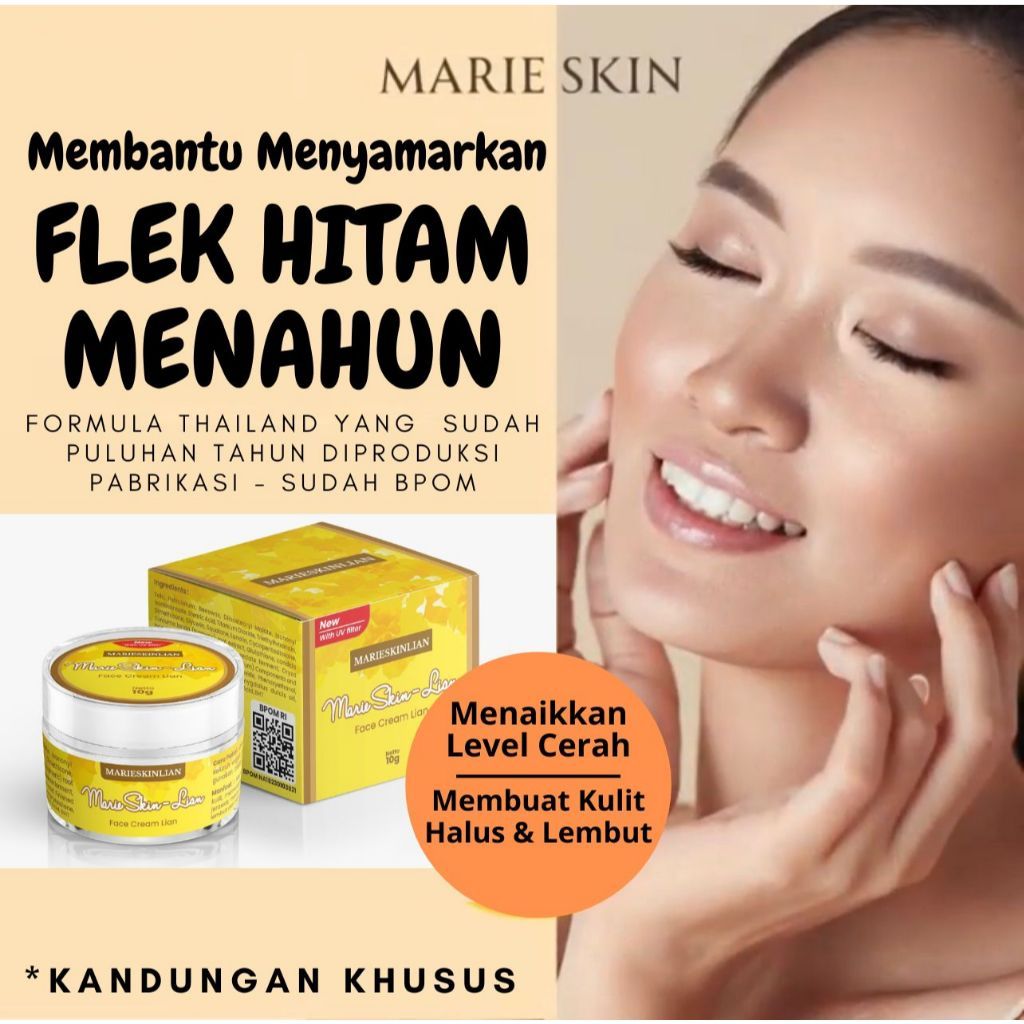 MMS - Marieskinlian - Lian Cream 10gr & Moisturizer Krim Pelembab Siang Malam Pencerah Wajah Memudar