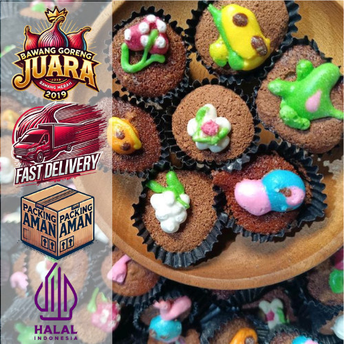 COD Kue Brownies Karakter 250gr Brownies Karakter Lucu Cookies Karakter Brownies Mini Kering Karakte