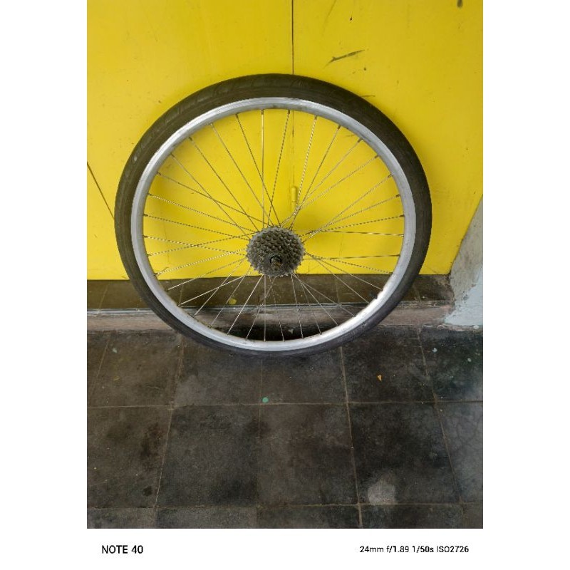 velk sepeda mtb 26 alloy bagian belakang jari jari stainles hub shimano exage antiq