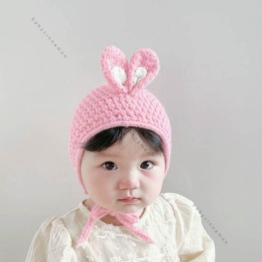 Kupluk Rajut Baby Yoona Kepang Bayi 5 Tahun / Topi Ala Korea Import Premium Newborn Anak Perempuan