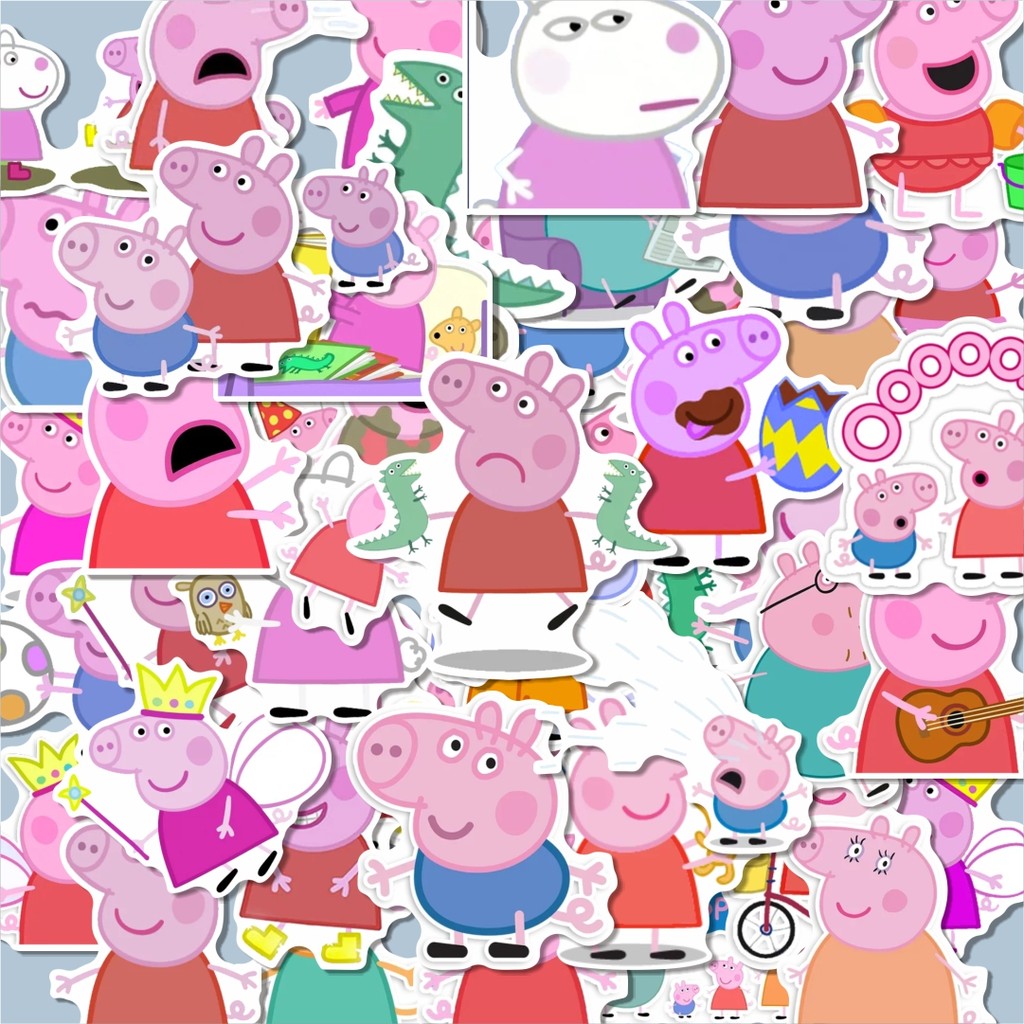 100PCS Lucu Stiker PEPPA PIG Stiker Aesthetic Stiker Anti Air Stikers Berperekat Waterproof sticker 