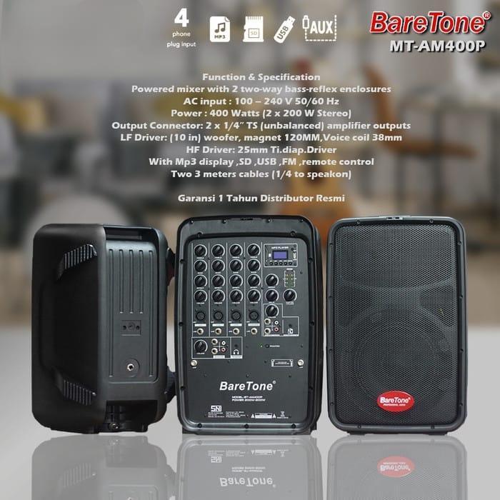 SPEAKER AKTIF BARETONE 8 INCH MT-AM400P 2 SPEAKER AKTIF BARETONE