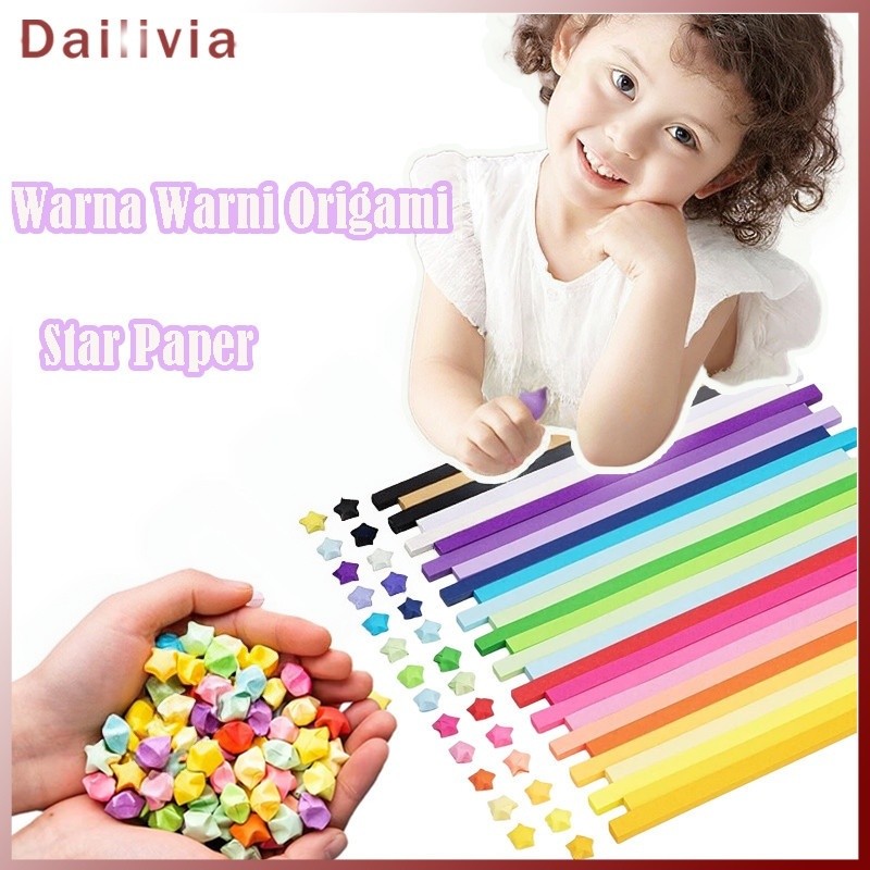KERTAS ORIGAMI BINTANG /STAR PAPER MOTIF BINTANG / KERTAS BINTANG WARNA WARNI /  Luck Star Origami /