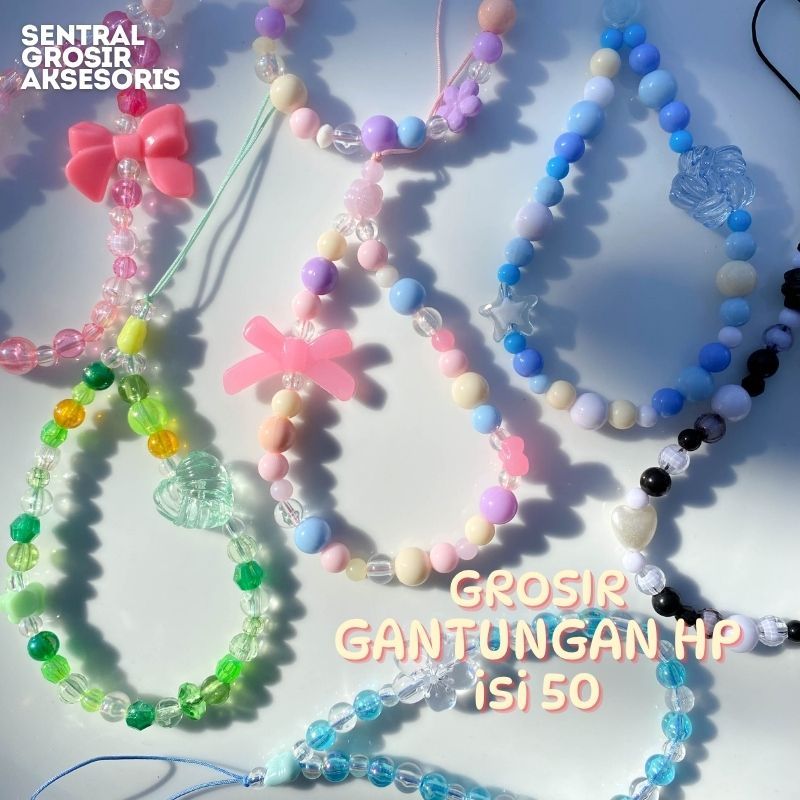 Isi 50 Gantungan Hp Aesthetic Grosir Aksesoris Lucu Murah