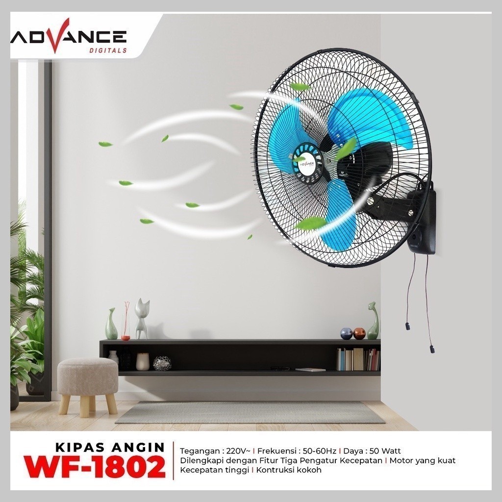 Kipas Dinding WF1802 - 3 BLADE / Kipas Angin Dinding ADVANCE / Kipas Dinding Advance WF1802
