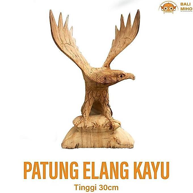 %%%%] Patung Burung Elang 30 cm - Patung Elang Kayu - Patung Burung Garuda