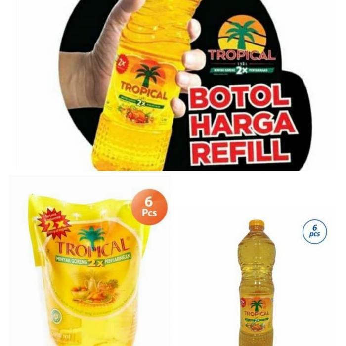 Minyak goreng Tropical kemasan 2000ml - Tropical Botol, 2L