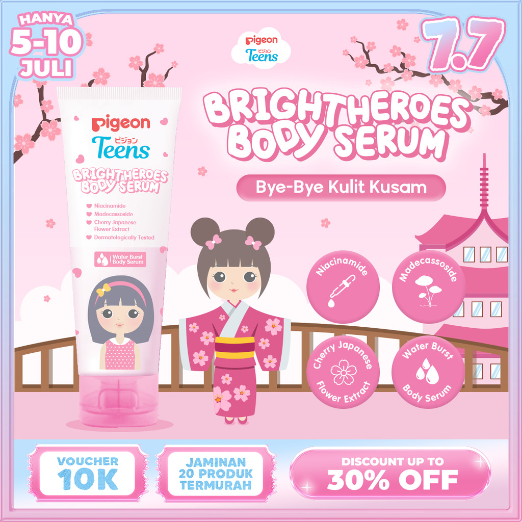Pigeon Teens Bright Heroes Body Serum 100ml | Body Serum Remaja| Body Lotion Remaja |Body Serum Kuli
