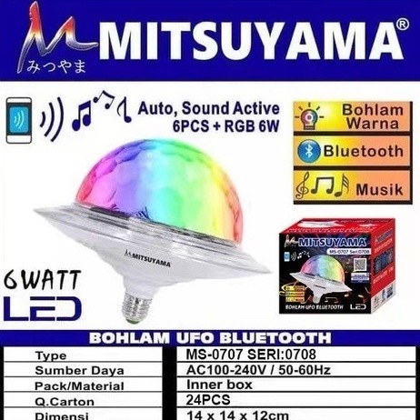 Lampu Led Speaker Bluetooth UFO Lampu Disco 6 watt Mitsuyama