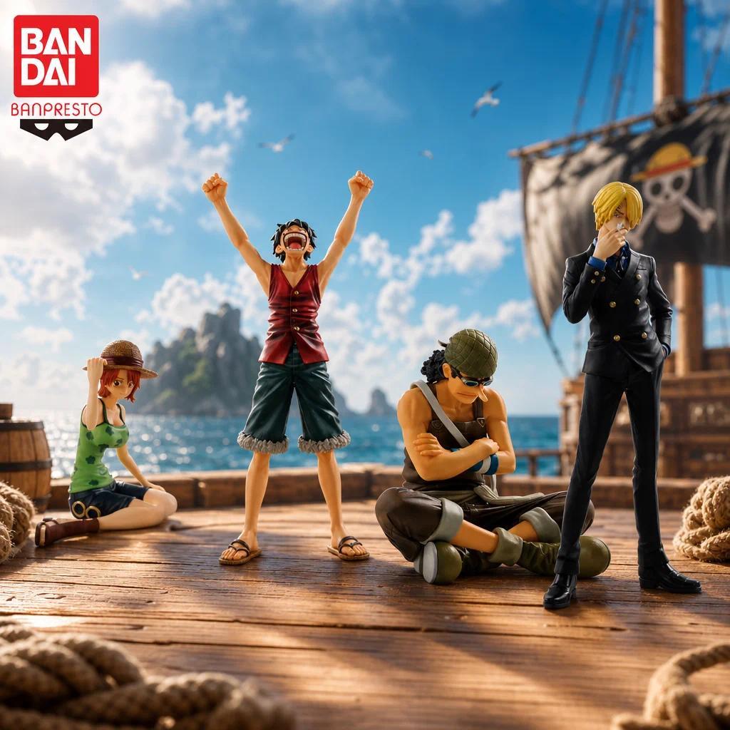In Stock BANDAI Original BANPRESTO ONE PIECE Luffy Nami Sanji Usopp DRAMATIC SHOWCASE Action Figure 
