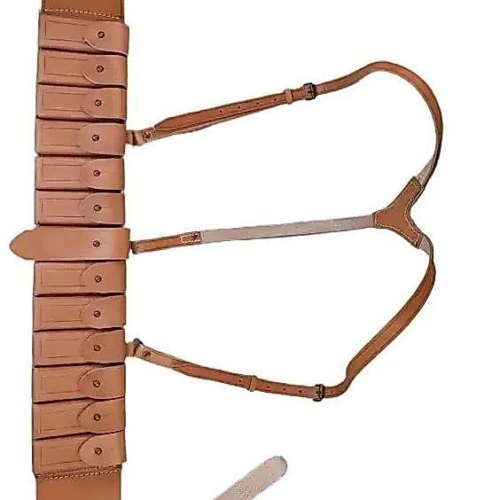 CHINESE ARMY MAUSER C96  MAGAZINE Military Waistband THICK VEGETABLE-TANNED LEATHER POUCH 13 CLIPS C