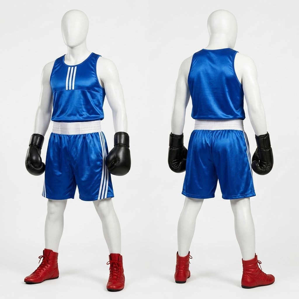 Baju Boxing - Baju Tanding Boxing Model Strip Tiga