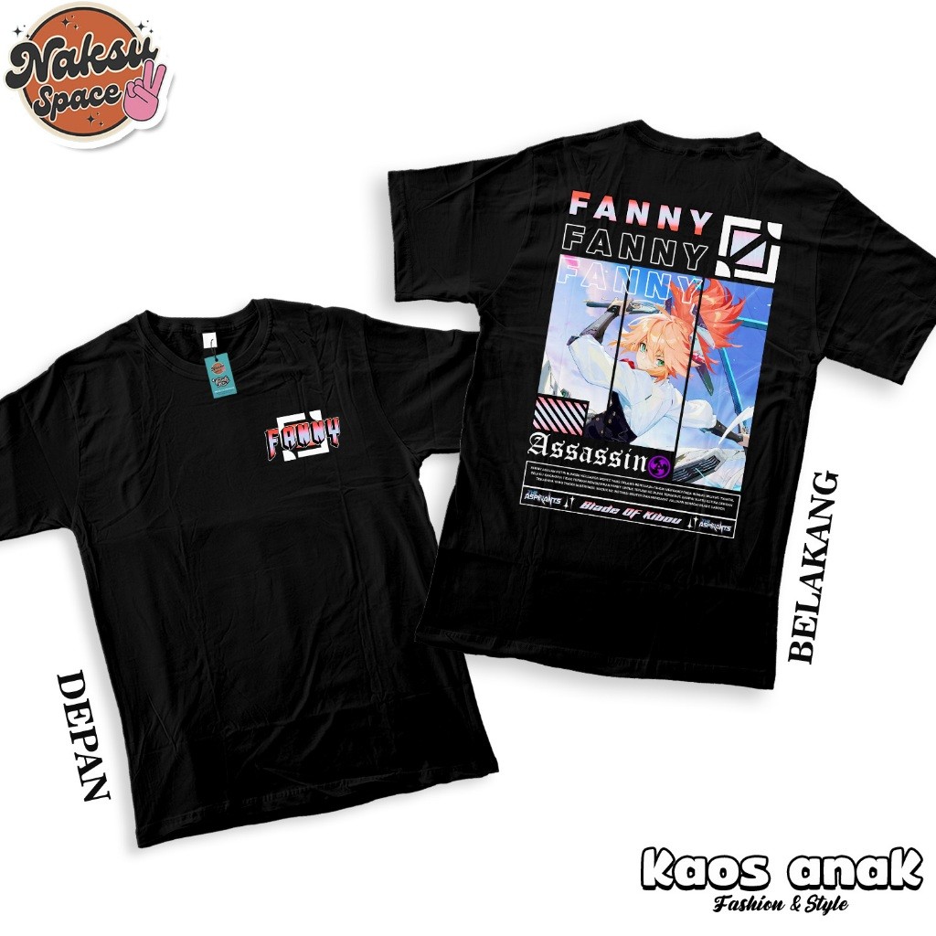 KAOS ANAK - KAOS STREETWEAR MOBILE LEGENDS SKIN FANNY ASPIRANTS BAJU DISTRO COMBED 24S