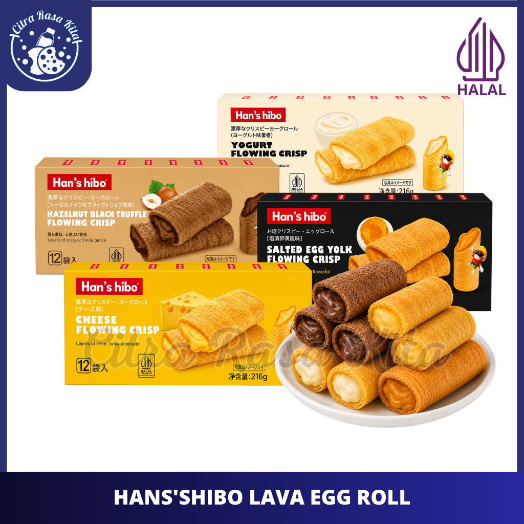 Hanshibo Egg Roll Isi Hazelnut, Salted Egg, Cheese & Yogurt Halal