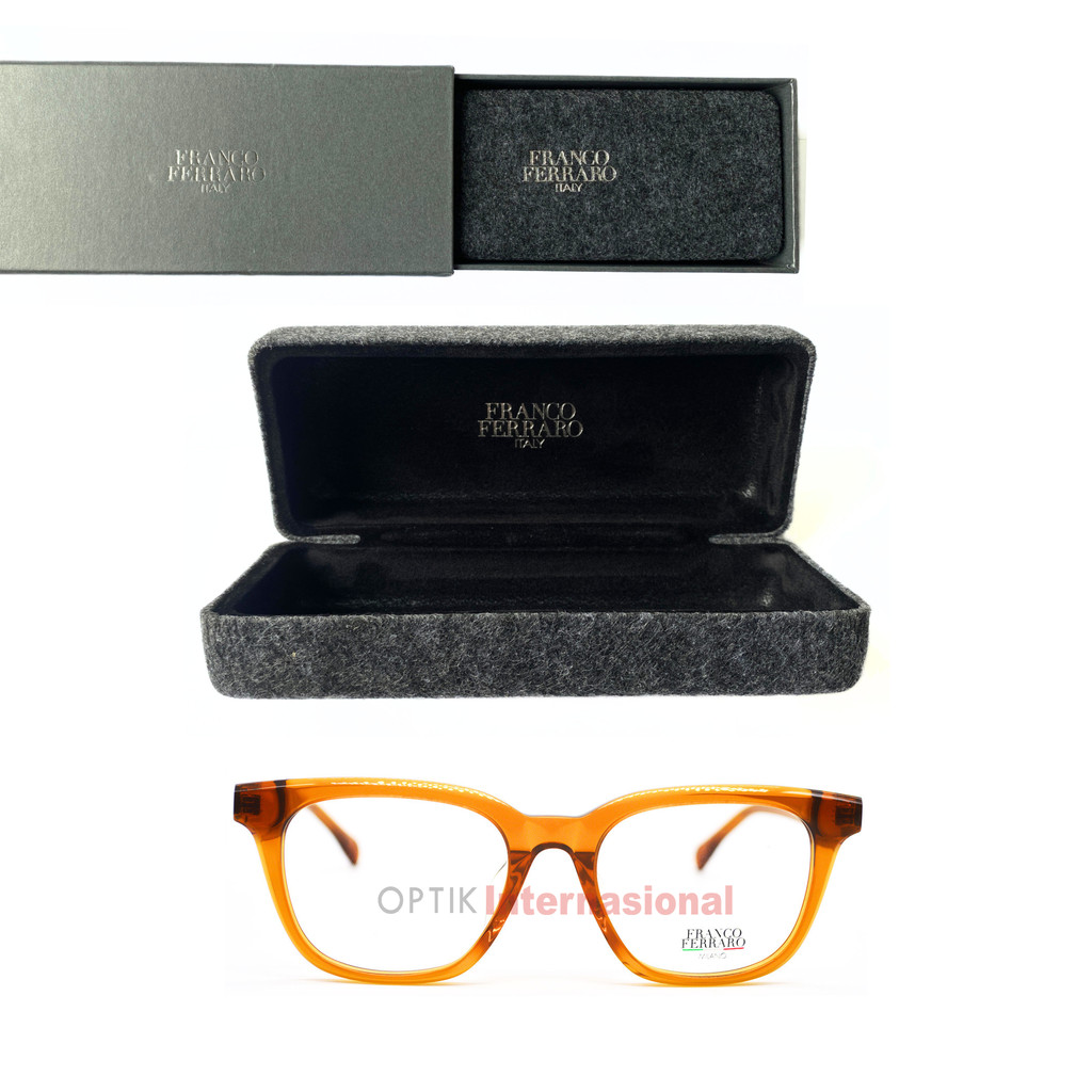 FRANCO FERRARO MILANO FF224 Frame Square Kacamata Branded Italy Original Unisex