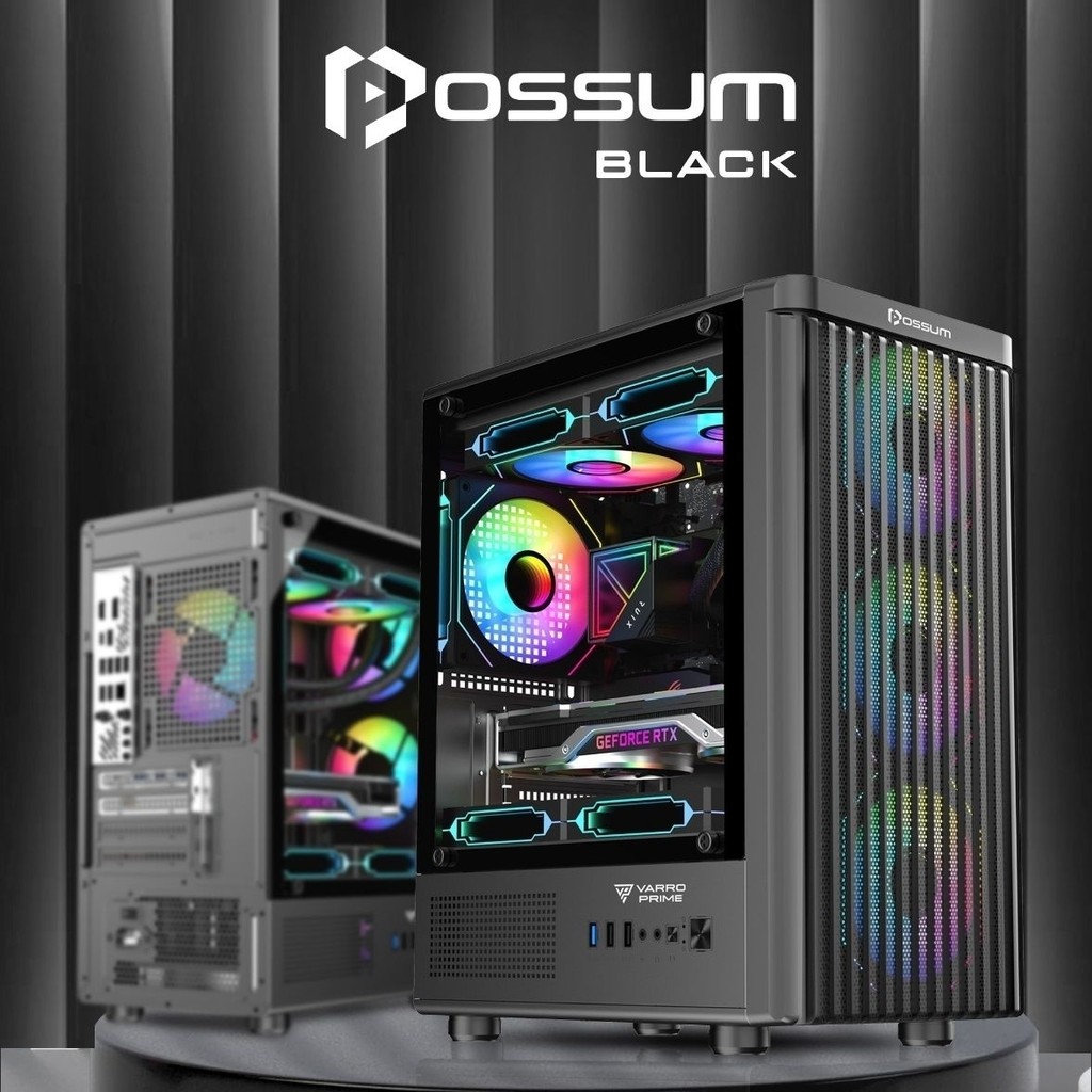 Casing PC VARRO PRIME POSSUM M-ATX (Pre-Installed 3 RGB Fan)