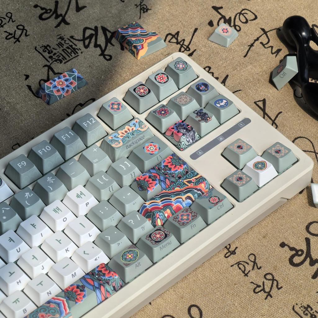 MAIMOOO Korean Keycaps Retro Cherry Moran Green Pbt Custom Aula Ajazz Hangul Retro Keyboard Keycaps