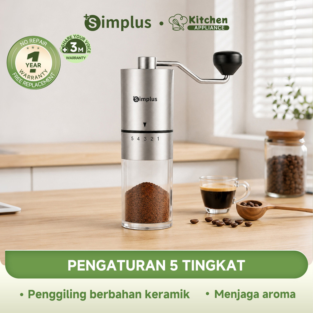 Simplus Penggiling Biji Kopi Manual 20g Coffee Grinder Handheld Manual Baja Tahan Karat