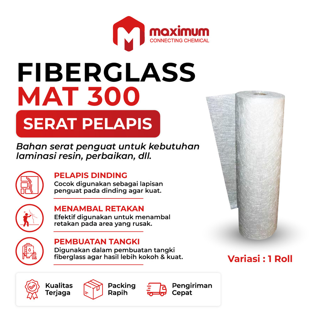 Serat Fiber Aquaproof - Fiberglass Matt - Fiber Glass Mat 1 Roll