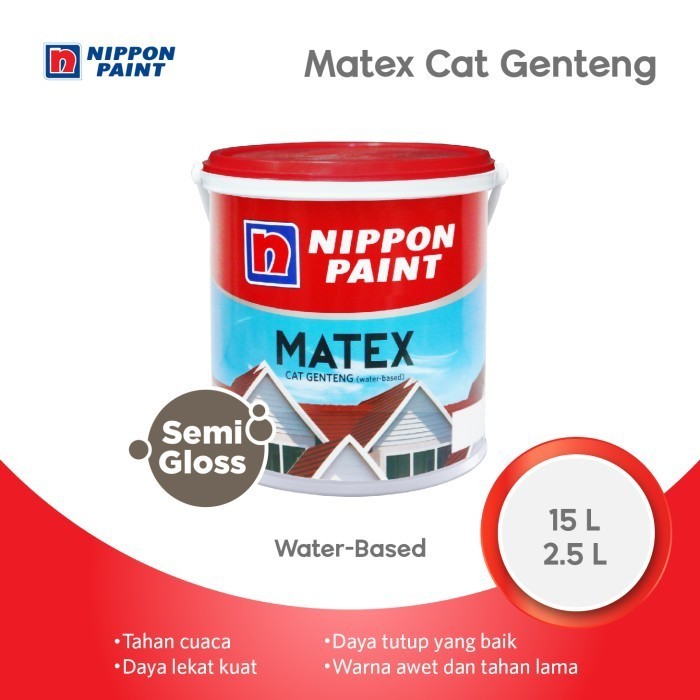 READY CAT GENTENG MATEX NIPPON PAINT BERBAGAI WARNA (2,5 LITER)