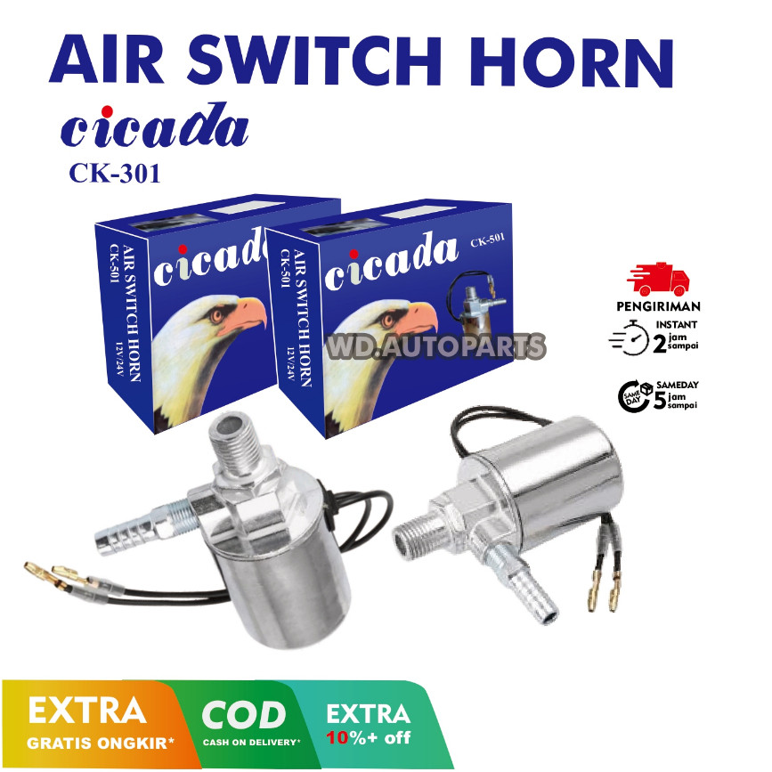 AIR SWITCH HORN CICADA CK-501/SWITCH OTOMATIS KLAKSON ANGIN MOBIL